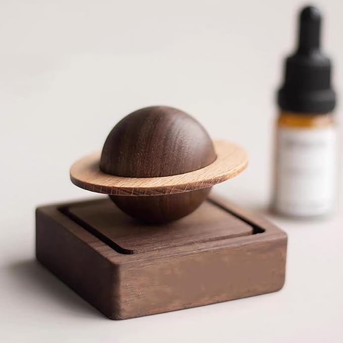 Wood Essential Oil Diffuser,Planet Walnut Aroma Therapy,Passive Diffuser for Desk Table Home Office Car Wardrobe Yoga Hall and SPA, Thoughtful Gifts for Yoga Meditation - Image 7