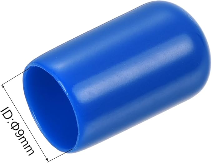uxcell 20pcs Rubber End Caps 9mm ID Vinyl PVC Round Tube Bolt Cap Cover Screw Thread Protectors Blue - Image 3