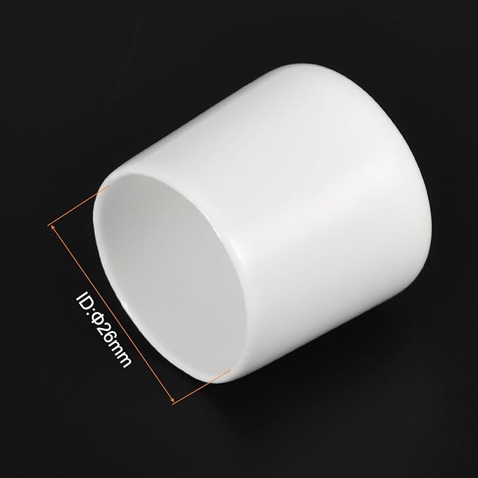 uxcell 20pcs Rubber End Caps 26mm ID Vinyl Round End Cap Cover Screw Thread Protectors White - Image 3