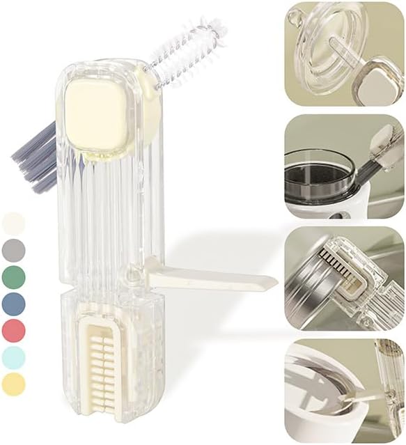 4 in 1 Cup Lid Gap Cleaning Brush, Multifunctional Insulation Bottle Cleaning Tools, Mutipurpose Tiny Silicone Cup Holder Cleaner, Home Kitchen Cleaning Tools by VIDONIO