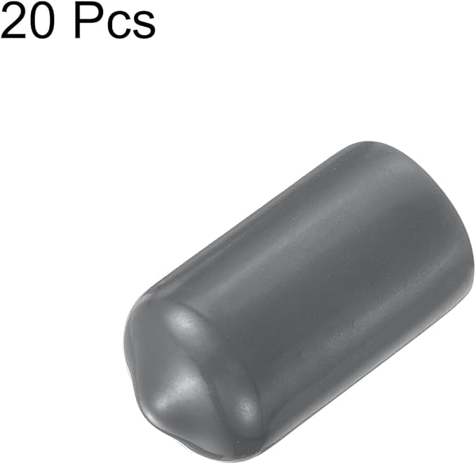 uxcell 20pcs Rubber End Caps 3.5mm ID Vinyl Round Tube Bolt Cap Cover Thread Protectors Dark Grey - Image 2