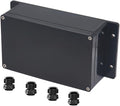Project Box ABS Black Electrical Boxes IP65 Outdoor Waterproof Box Electronic Junction Box Fixed Ear Power Enclosure with Cable Glands for DIY Project 7.87 x 4.72 x 2.95 inch (200x120x75mm) by Raculety