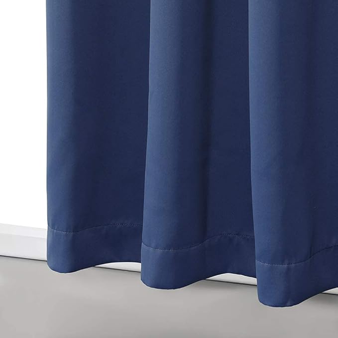 MYSKY HOME Blue Blackout Curtains for Living Room Closet Door Curtains Doorway Thermal Insulated Grommet Room Darkening Window Curtain Panel for Bedroom, Single Panel Curtains 42 x 72 Inch, Navy - Image 5