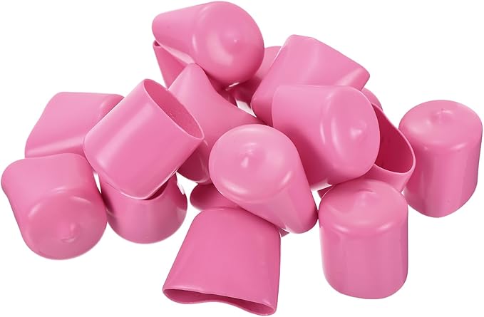 uxcell 20pcs Rubber End Caps 24mm ID Vinyl PVC Round Tube Bolt Cap Cover Screw Thread Protectors Pink - Image 4
