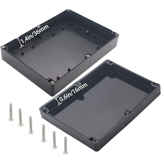 Watertight Junction Box, IP67 Waterproof Project Box Durable ABS Plastic Electronic Enclosure Case for DIY Electrical Project Black 10.35" x 7.17" x 2.36"(263 x 182 x 60 mm) - Image 4