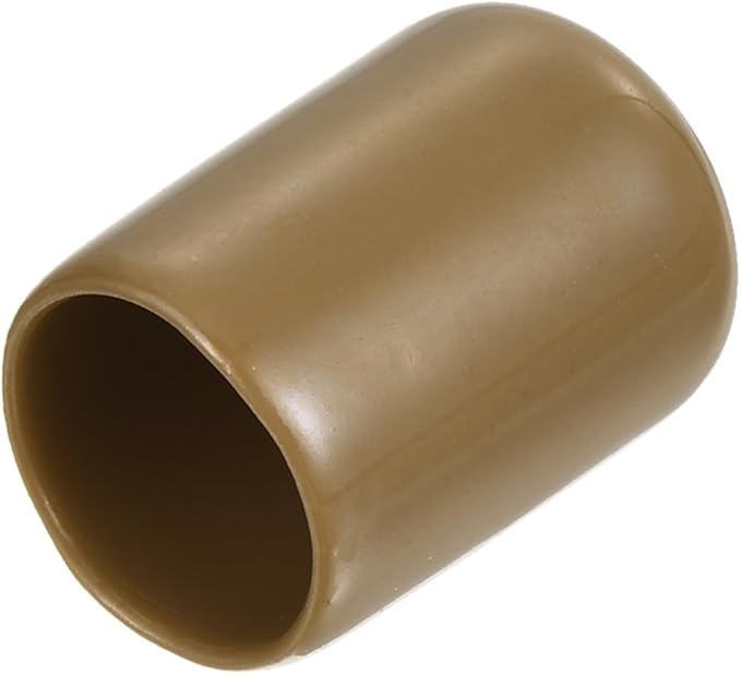 uxcell 20pcs Rubber End Caps 13.5mm ID Vinyl PVC Round Tube Bolt Cap Cover Screw Thread Protectors Light Brown by uxcell