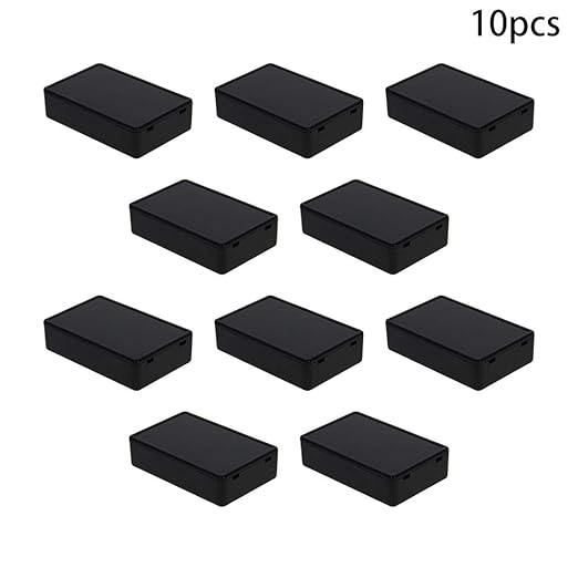 Fielect 10Pcs Dustproof Electronic Junction Box Plastic Enclosure Project Box for Electronic Projects ABS Black 2.76 x 1.77 x 0.71 inch - Image 4