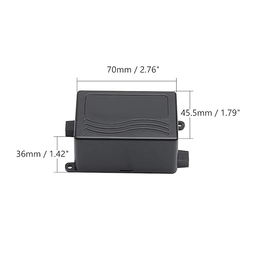 Fielect Junction Box ABS Plastic Project Box Dustproof Universal Electrical Project Enclosure with Ear Black, 2.76 x 1.77 x 1.38 inch - Image 2