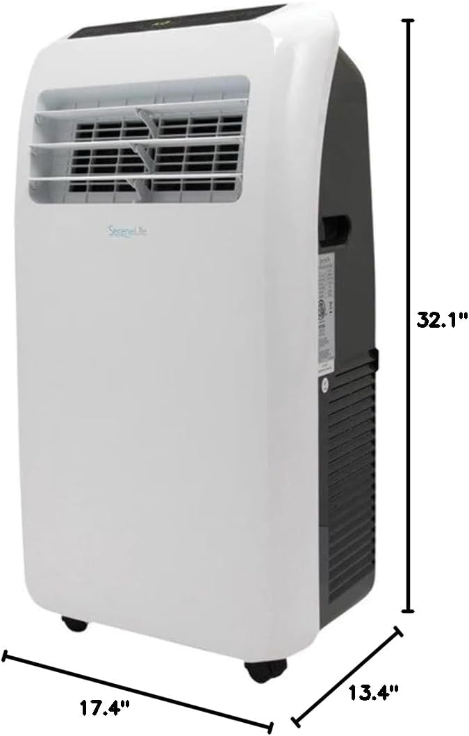 SereneLife Portable Air Conditioner With Heat & Built-in Dehumidifier 10,000 BTU, Portable Heater & AC For Rooms up to 450 Sq Ft - Remote Control & Window Mount Exhaust Kit Included - Image 9