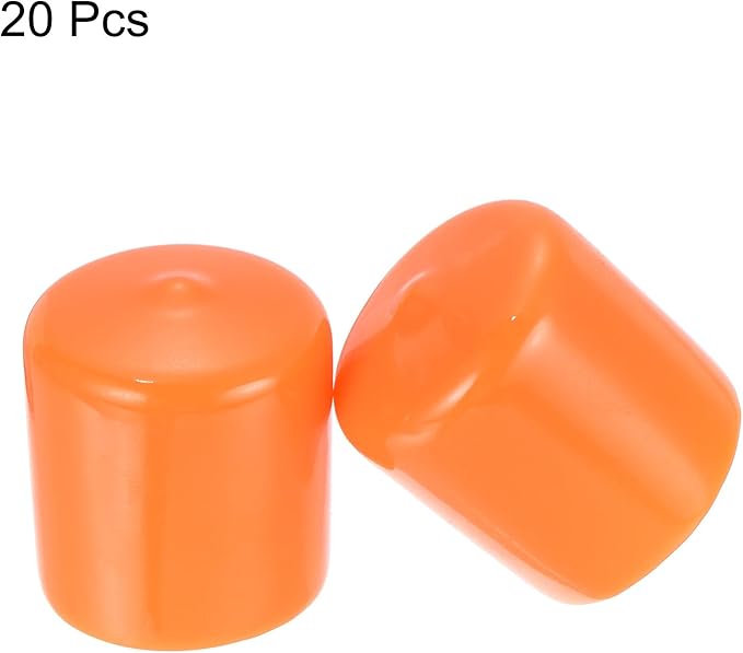 uxcell 20pcs Rubber End Caps 30mm ID Vinyl Round Tube Bolt Cap Cover Screw Thread Protectors Orange - Image 2
