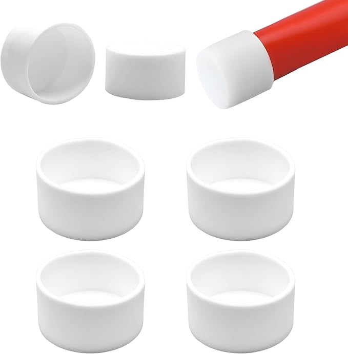 1-15/16" (48.5mm) Silicone Chair Leg Floor Protectors, Rubber Chair Leg Caps, Non-Slip Furniture Pads Round Chair Feet Covers End Caps for Hardwood Floors, Patio & Table Foots, White (4PCS) by EASYEAH