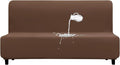 PureFit 100% Dual Waterproof Futon Cover - Stretch Non Slip Fleece Sofa Covers, Washable, Leakproof Furniture Protector for Kids, Pets, Dogs (Brown) by PureFit