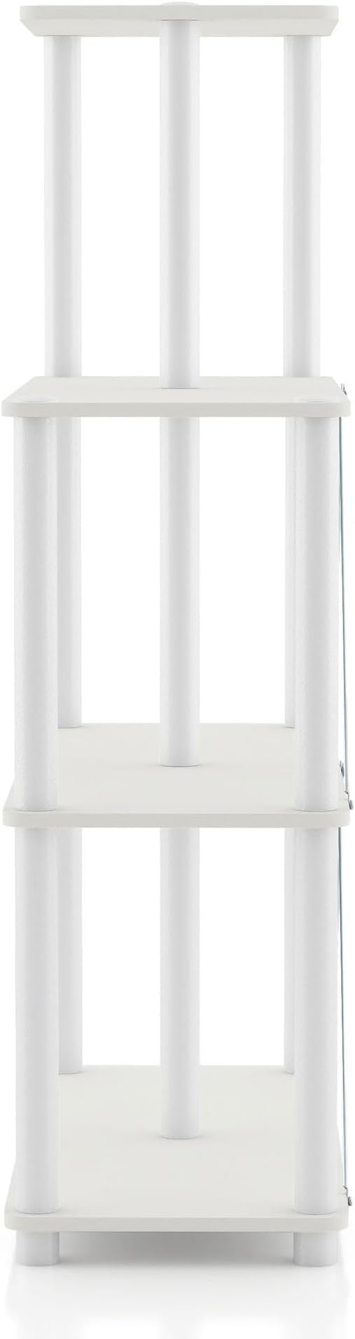 Homes: Inside + Out Apexa Modern 5-Cube Ladder Shelving Units, Collectibles Display Shelves, Easy Assembly Standing Shelf, Home Storage Organizer for Living Room, Bedroom, Office, White - Image 12