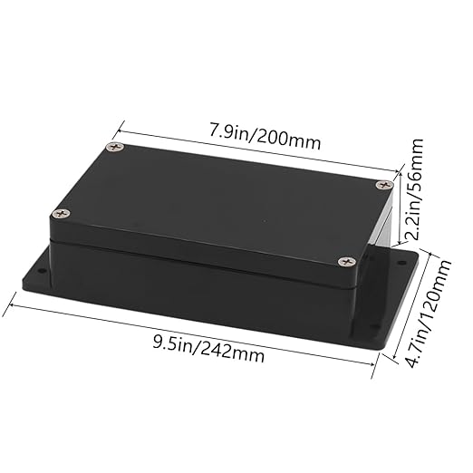 Zulkit Junction Box ABS Plastic Dustproof Waterproof IP65 Universal Electrical Boxes Project Enclosure with Fixed Ear Black 7.87 x 4.72 x 2.2 Inch (200 x 120 x 56 mm)(Pack of 1) - Image 2