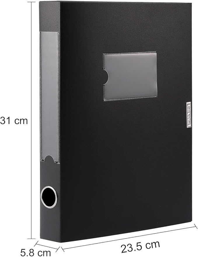 A4 Storage File Boxes Archives Cases, Foldable Plastic File Folder, Thickened to 5.8cm,Large Capacity,Black(Pack of 4) - Image 2