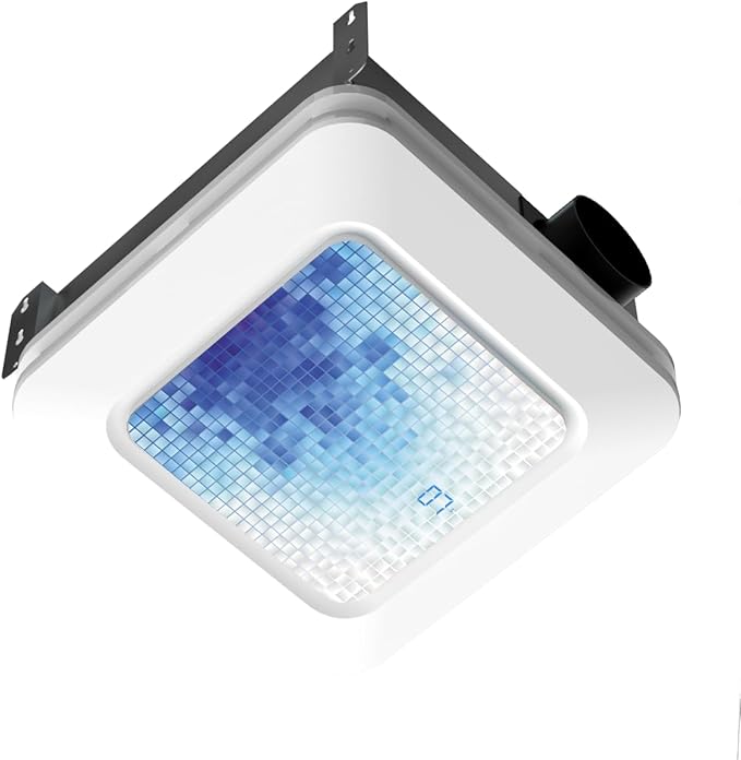 Bathroom Exhaust Fan with Light Humidity Sensor, Bathroom Fan with Odor & Humidity Sensor, 230 CFM 1.0 Sone Venlitation Fan with 3CCT LED Light 7 LED Color, Remote Control Easy Install - Image 2
