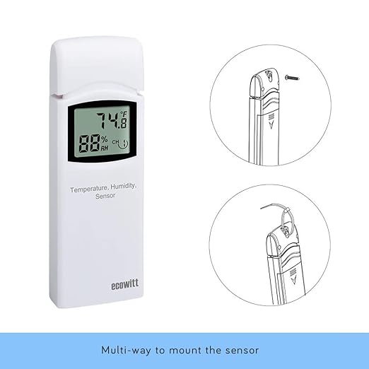 ECOWITT WN31 Wireless Multi-Channels Thermometer and Hygrometer Sensor, Temperature & Humidity Gauge with LCD Display, Dip Switches to Switch ℃/℉(Not use as Outdoor temperautre and Humidity Sensor) - Image 6