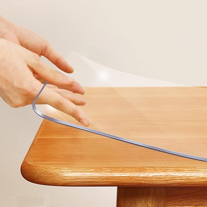 30x44 inch Clear Plastic Table Cover Protector Office Desk Pad Mat Rectangle Vinyl Table Cover for 4ft Table Waterproof PVC Desk Writing Mat Wood Side End Coffee Kitchen Table Protection Pad by SPLENDEFUL