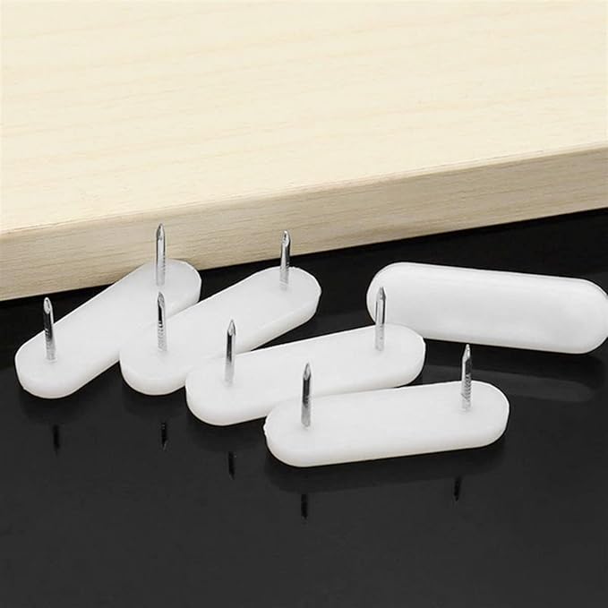 Haidong-36PCS White Plastic Head Double pin,Multifunctional Furniture Chair Foot pad Sliding Nail、Bed Skirt Fixed pin Nylon Moisture-Proof and wear-Resistant Silencer. - Image 6