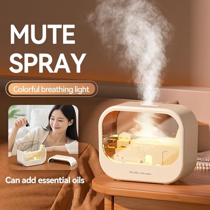 Essential Oil Diffuser, Cute Humidifier with 7 LED Light Colors, Waterless Auto Shut-Off & Timer Setting Cool Mist Humidifier Diffuser for Spa Home Yoga Office Bedroom(Pink) - Image 3