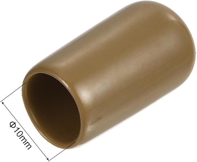 uxcell 20pcs Rubber End Caps 10mm(3/8") ID Vinyl PVC Round Tube Bolt Cap Cover Screw Thread Protectors Light Brown - Image 3