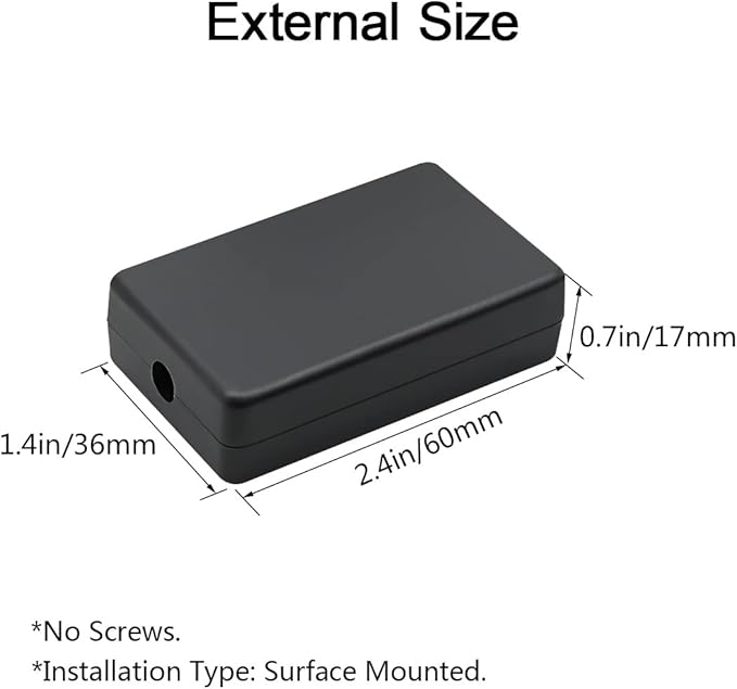 LeMotech 5Pcs ABS Plastic Electrical Project Case Power Junction Box, Project Box Black 2.4 x 1.4 x 0.7 inch (60 x 36 x 17 mm) - Image 2