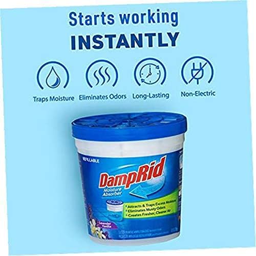 DampRid Lavender Vanilla Refillable Absorber Traps Moisture for Fresher, Cleaner Air, 4 Pack, Blue, 10.5 Ounces - Image 5