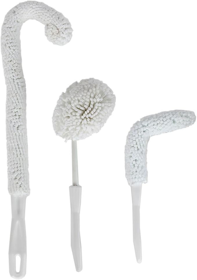 Lily's Home Decanter Cleaning Brush Set, Glassware Cleaning Brushes for Hard to Reach Areas, Ideal for Champagne Flutes, Beer Mugs, Baby Bottles and Narrow Neck Goblets (Set of 3) - Image 6