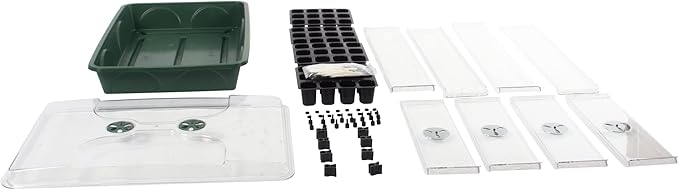 EarlyGrow Large Domed Propagator with 2 Height Extenders, Seedling Trays, and Locking Clip Set, Green (97019) - Image 6