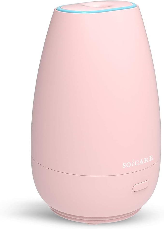 SOICARE Car Diffuser,Small Portable Car Essential Oil Diffuser with Built-in USB Cable,Mini Aromatherapy Diffuser for Travel/Office/Home (Pink) by Inspiration+of+The+Nature