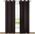 NICETOWN Toffee Brown Full Shade Curtain Panels, Pair of Thermal Insulated & Energy Efficiency Blackout Drapes for Living Room, Lined Silky Performance Window Dressing (37" Wide x 84" Long, Gray) by NICETOWN
