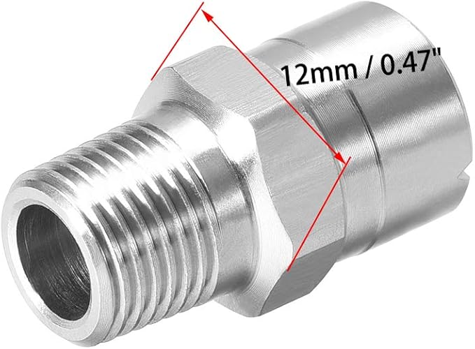 uxcell Flat Fan Spray Tip - 1/8BSPT Male Thread 304 Stainless Steel Nozzle - 65 Degree 2mm Orifice Diameter - 2 Pcs - Image 3
