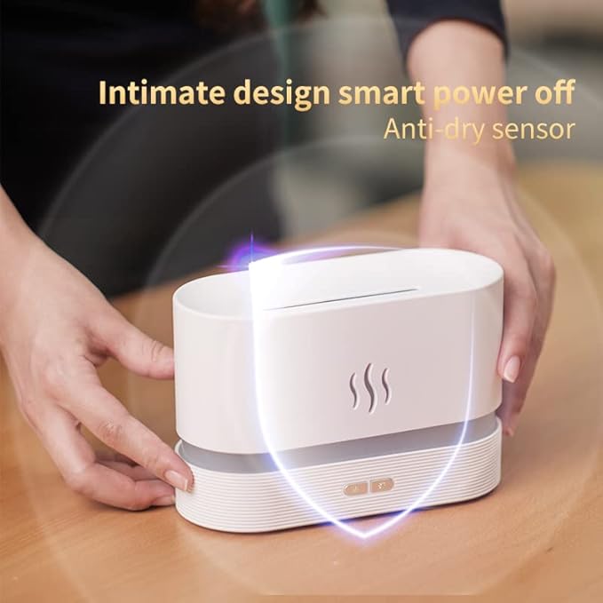 Colorful Flame Air Aroma Diffuser Humidifier, Upgraded 7 Flame Color Noiseless Essential Oil Diffuser for Home,Office,Yoga with Auto-Off Protection 180ml (8Hours White) - Image 8