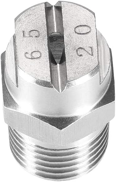 uxcell Flat Fan Spray Tip - 1/4BSPT Male Thread 304 Stainless Steel Nozzle - 65 Degree 2.8mm Orifice Diameter - 2 Pcs - Image 4