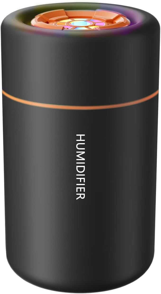 Mini Humidifier, USB Personal Desktop Humidifier for RV, Office, Bedroom etc. Auto Shut-Off, 2 Mist Modes, Super Quiet (Black) by KISSWILL