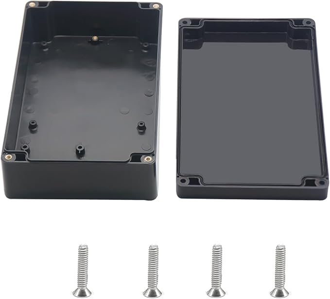 Outdoor Waterproof Junction Box IP67 Project Box ABS Black Electrical Boxes Electronic Enclsoure for DIY Project 7.9 x 4.7 x 2.2 inch (200x120x56mm) by Otdorpatio