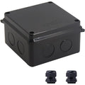 Junction Box, Reserved Holes Electrical Boxes Waterproof IP65 ABS Plastic Electrical Power Cord Enclosure Project Box Black 3.9 x 3.9 x 2.8 inch(100x100x70mm) by LuSumtly
