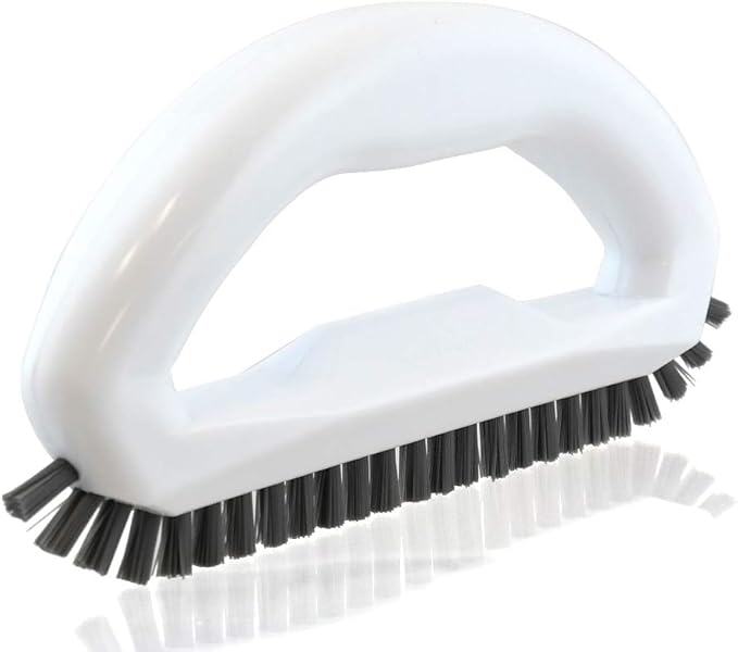Grout Brush with Stiff Nylon Bristles, Heavy Duty Hand Grout Scrub Brush for Cleaning Baseboards, Floor, Corners, Tiles, Shower, Bath Tub, Floor, Tiles and Other Surfaces by TheCrownChoice