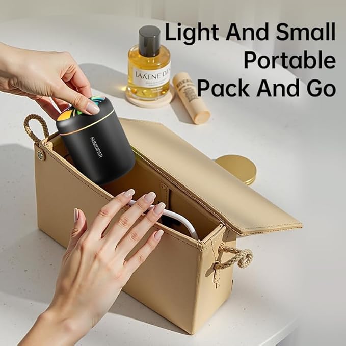 180ml Portable Small Humidifier with Colorful LED Night Light, USB Personal Desktop Humidifier for Car Home Office Travel, Auto Shut-Off, 2 Mist Modes, Super Quiet - Image 6