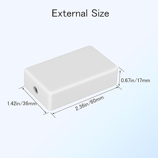 Project Box 8 Pieces Electrical Box Small Junction Box ABS Plastic Enclosure Power Electronic Case White 2.36" x 1.42" x 0.67"(60 x 36 x 17mm) - Image 3