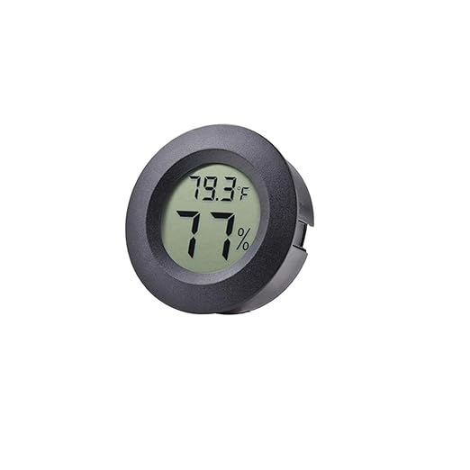 Mini Hygrometer Thermometer Fahrenheit or Celsius Meter Digital LCD Monitor Indoor Room Round Humidity Temperature Gauge for 3D Printers Guitar Case Greenhouse Babyroom Reptile Incubator by BuynowonVeanic