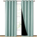 NICETOWN Aqua Blue 100% Blackout Curtain Set, Thermal Insulated & Energy Efficiency Window Draperies for Guest Room, Full Shading Panels for Shift Worker and Light Sleepers, 52W x 84L, 2 PCs by NICETOWN