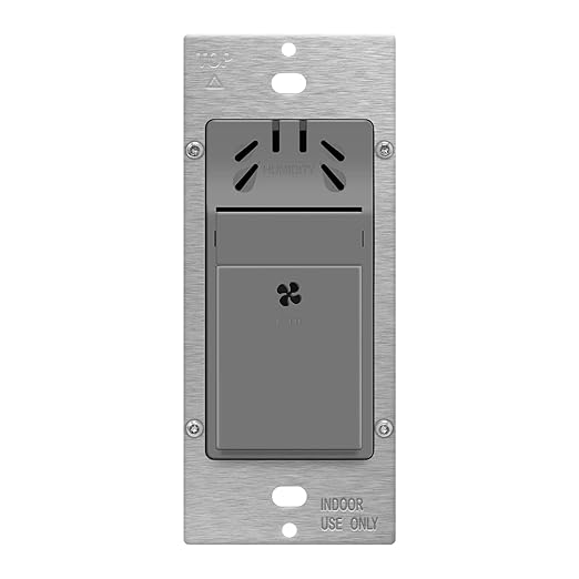 TOPGREENER Humidity Sensor Switch for Ventilation Fan, Air Moisture Detection, Bathroom Fan Automated Control, Neutral Wire Required, UL Listed, TDHS5, Gray by TOPGREENER