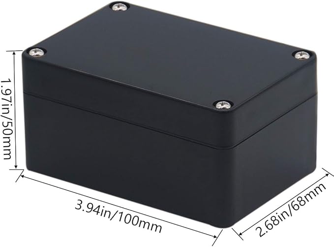 2 Pack Project Box ABS Plastic Black Electrical Boxes IP65 Waterproof DIY Electronic Junction Box Power Enclosure 3.94x2.68x1.97 inch(100 x 68 x50 mm) - Image 2