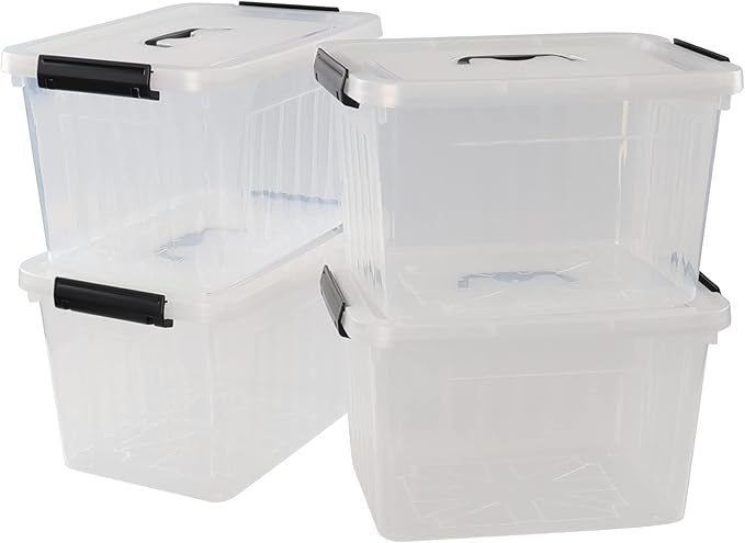 10 L Clear Plastic Latching Box, Plastic Storage Bin with Lids, 4-Pack - Image 7