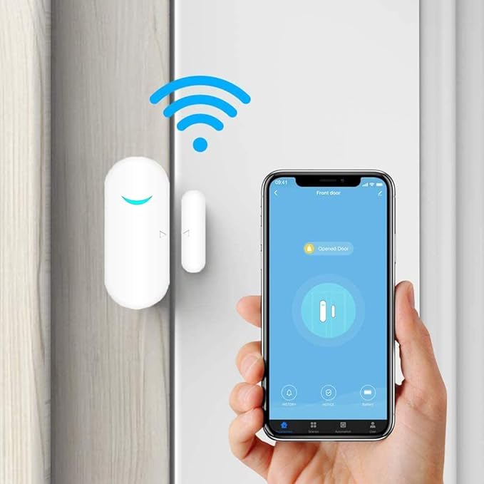 2-Pack WiFi Door and Window Sensors,Tuya Smart Alarm with Free Notification APP Control Home Security Alarm System, No Hub Required,Compatible with Alexa, Google Home - Image 3