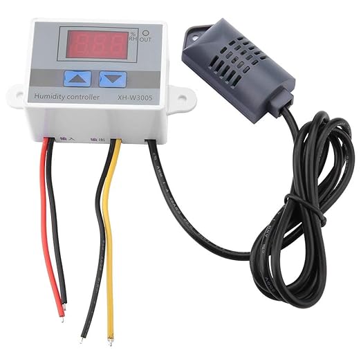 Marhynchus XH-W3005 Digital LCD Hygrometer Switch Controller Humidity Sensor hygrostat High Accuracy 0 to 99% RH 12V/24V/220V (Optional)(12V) Humidity Switch humidity hygrostat by Marhynchus