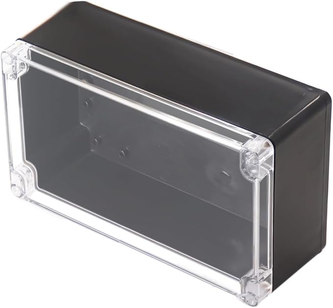 Project Box IP65 Waterproof Junction Box ABS Plastic Black Electrical Boxes DIY Electronic Project Case Power Enclosure Clear Cover 7.87"x4.72"x2.95" by Otdorpatio