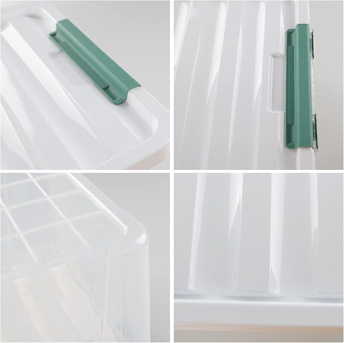 6-Pack Clear Plastic Storage Boxes, 35 L Plastic Storage Bins with Lids - Image 3