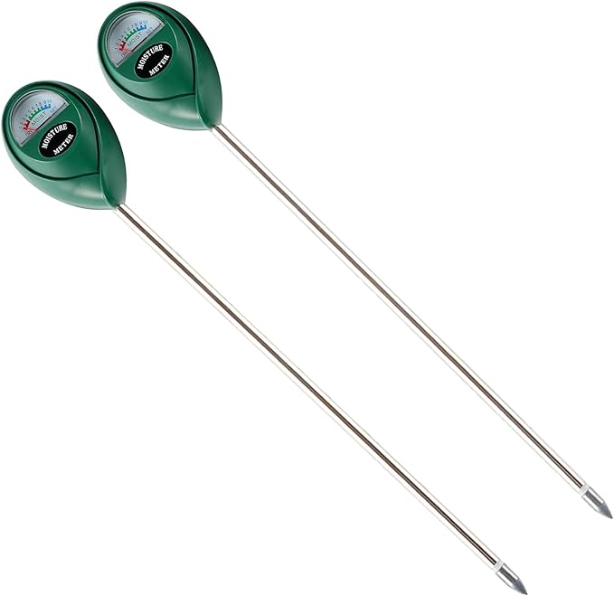 Extended Long Probe Soil Moisture Meter, 2 Pack Plant Water Meter Soil Meter Moisture Sensor Hygrometer for Indoor Outdoor Plant Care,No Battery Needed(Green) by Hathdia